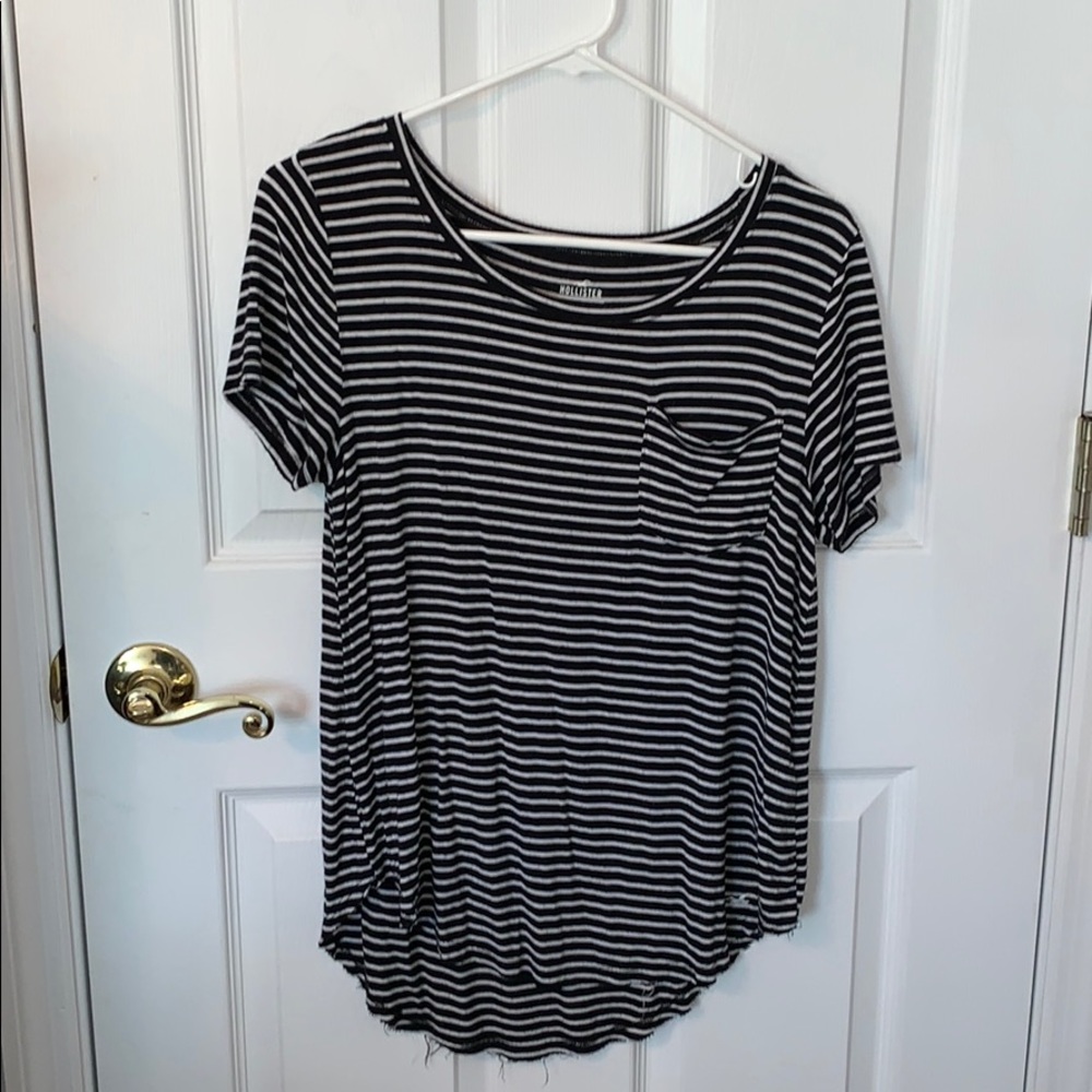 Hollister Black and white striped t-shirt